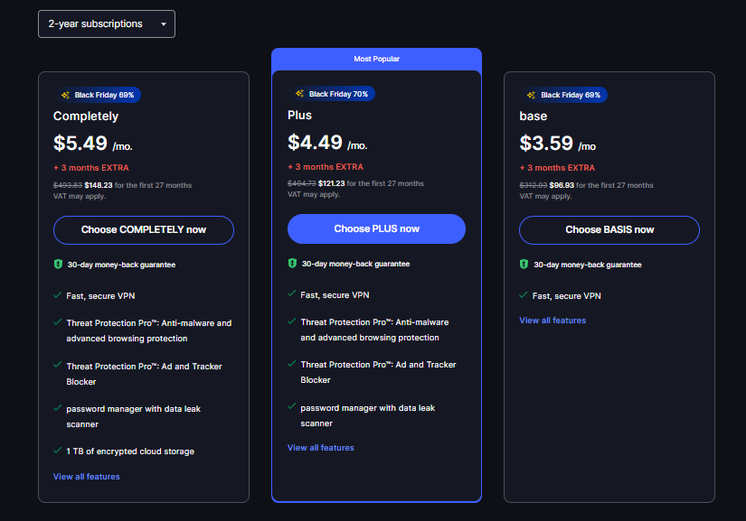  NordVPN subscription plan prices